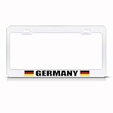 Germany German Flag White Country Metal license plate frame Tag Holder
