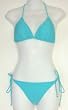 Juniors - Aqua Solid 2 PC Bikini Swimsuit Triangle Top/String Bottom. By In Gear. Adjustable ties. Sizes S-M-L.