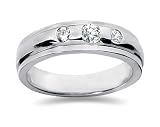 0.40 CTW Men's Diamond Ring in 14K White Gold