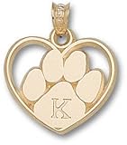 Kentucky Wildcats Solid 10K Gold ''K'' Paw Heart Pendant