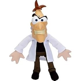  Disney Gabble Head Phineas and Ferb Plush -- Dr Doofenshmirtz