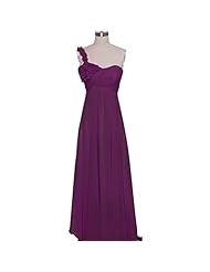 Floor Length Chiffon Lace-Up One Shoulder Bridesmaid Dress/Prom Dress 