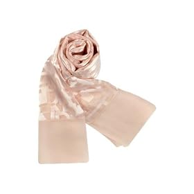 Fendi Signature Devore Silk and Satin Stole Pink