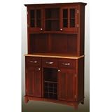 Cherry Buffet w/ Two Door Hutch & Natural Wood Top (Cherry) (71.5H x44W x16.5D)