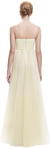 Belle Poque Sleeveless Long Party Prom Dress Lace Floral Maxi Champagne S