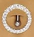 Top Mount Crystal Clear CZ Gem Open Circle Around Belly Reverse Belly button Navel Ring 14 gauge