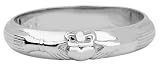 White Gold Wedding Claddagh Ring