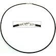 Leather Cord Necklace Black 18"
