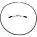 Leather Cord Necklace Black 18"