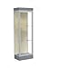 Waddell 91LFSK-SN-cm Edge 24 x 76 x 20 in. Carbon Mesh Base Lighted Floor Display Case with 2 ft. Hinged Door & 6 in. Base44; Silk Back - Satin
