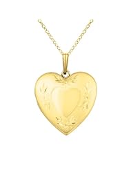 Gold over silver SS & Yg Plated Heart Shaped Locket Necklace