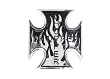 Maltese Cross Iron Cross Chopper Flame Headbadge