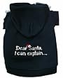 Dear Santa Holiday Dog Hooded Sweatshirt Size Medium