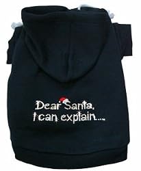 Dear Santa Holiday Dog Hooded Sweatshirt Size Medium