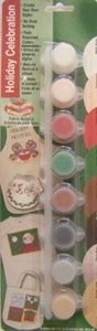 Holiday Celebration 8 Pot Acrylic Fabric Paint Set