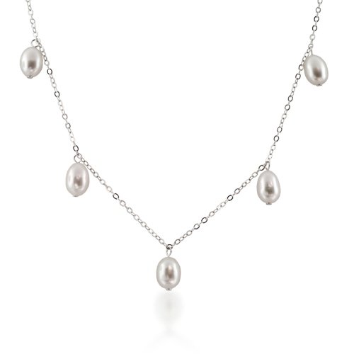 Deal Bling Jewelry Sterling Silver Dangle Teardrop Freshwater White Pearl Necklace Guides