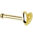Solid 14KT Yellow Gold Heart Nose Bone