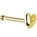 Solid 14KT Yellow Gold Heart Nose Bone