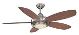 Designers Fountain Ceiling Fans Amador Model 52AM1L5-BN in Brushed Nickle . Indoor fan.