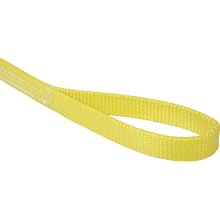 Mazzella EE2 Polyester Web Sling, Eye-and-Eye, Yellow, 2 Ply, Flat Eyes, Vertical Load Capacity