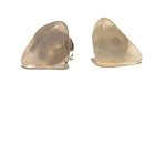 Chalcedony Earrings 03 Stud White Translucent Triangle Stone Crystal Healing