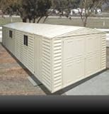 UPC 638801016144 product image for Duramax 01614 Vinyl Garage Shed with Foundation and Window, 10 by 31-Inch | upcitemdb.com