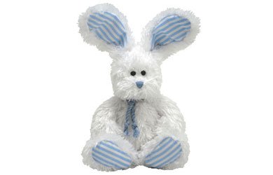 Ty Beanie Babies 2.0 Hopsy  White Bunny  with Blue and Purple Accents