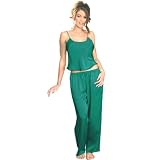 Womens Silk Pajamas - Dark Turquoise