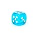 10mm 6-sided European Acrylic Translucent Dice, Turquoise with White