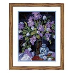 USA Produkt - Tulips & Lilacs Needlepoint Kit-12 X16 Stitched In Floss