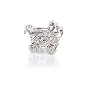 Bling Jewelry Baby Carriage 925 Sterling Silver Charm Bead Pandora Compatible