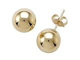 14k Yellow Gold 8mm Ball Earrings LIFETIME WARRANTY