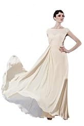 A-line Sleeveless Bateau Neck Round Neck Beaded Ruched Chiffon Cocktail Floor Length Evening Dress/Homecoming Dress/Pageant Dress/Prom Dress/Party Dress/Wedding Dress 