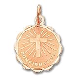 14k Rose Gold Confirmation Disc Pendant