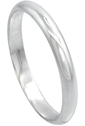 Sterling Silver 3 mm High Dome Wedding Band Thumb Ring