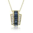 Sapphire & Diamond Slide Pendant Necklace Yellow Gold