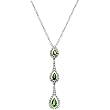 14K White Gold Emerald and Diamond Necklace