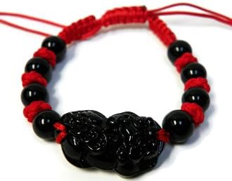 Pi Yao Bracelet- Black Crystal and Red Cord