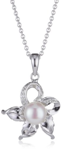 Bella Donna Damen-Halskette mit Anh&auml;nger 925 1 S&uuml;&szlig;wasser-Zuchtperle Weiss 3 Zirkonia 10250 Preisvergleich
