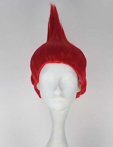 HECHAI_The Good Luck Trolls Girl's Synthetic Short Multi-Color Game Cosplay Wig , ink blue
