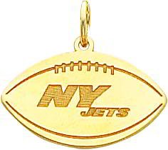 14K Gold NFL New York Jets Football Charm