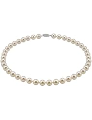 AAA Japanese White Akoya Cultured Pearl 9.0-9.5mm Necklace with 14K Gold Clasp 51 Inches