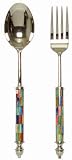 Decorative Salad Servers with Multi-colored Resin Handles