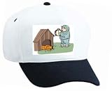 White Cap with man, body, individuals, individual, wildlife, humans, person, dog, hunting, human, persons, clock, people, alarm, hunter, house