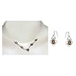 Gifts for Girl Silver Tiger's Eye Necklace Earrings Ring (gnklcs254)