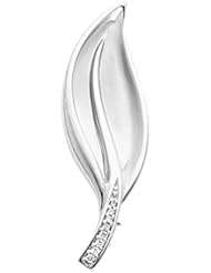 14K White Gold Diamond Leaf Brooch - 0.08 Ct. -- LIFETIME WARRANTY