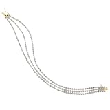 18k Gold Overlay Sterling Silver 2cttw Diamond 3-Row Round Link Bracelet