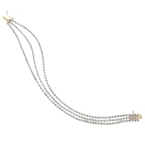 18k Gold Plated Sterling Silver Diamond 3-Row Round Link Bracelet (2 cttw)