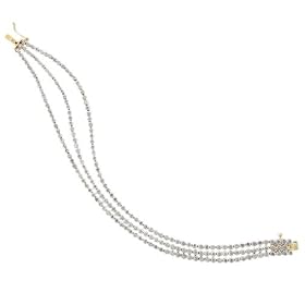 Buy 18k Gold Overlay Sterling Silver 2cttw Diamond 3-Row Round Link Bracelet by Amazon.com Collection