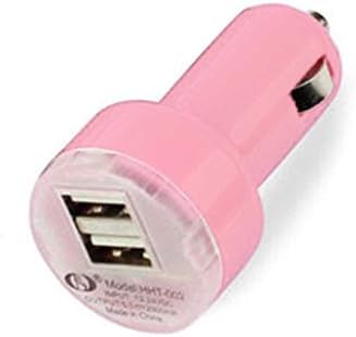 New Baby Pink 2000mAh Mini Dual USB Port Car Charger Lighter Bullet Adapter For Alcatel One Touch Evolve